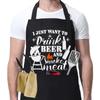 Exclusivo Transfronterizo Delantal de Chef para Barbacoa para Hombre Negro con Texto Divertido y Bolsillo Ajustable Impermeable