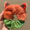 Lazo para el pelo de animal de dibujos animados Nick Judy, Scrunchie de zorro de dibujos animados con orejas de conejo, Cuerda para el pelo de felpa para mujer, Otoño Invierno, Banda elástica