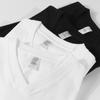 Camiseta de algodón impermeable blanca pesada japonesa de 250 g, sencilla, con cuello en V, de manga corta, para hombre y mujer, para parejas, de algodón Xinjiang, de verano coreano