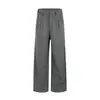 Pantalones casuales holgados de color liso Cleanfit para hombre, marca de moda europea y americana, con cinturón y bragueta de botón, pantalones de pierna recta hasta el suelo
