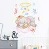FX-B252 - Adhesivo decorativo para pared, diseño de elefante, nubes y mariposas, para dormitorio infantil, autoadhesivo