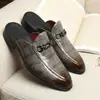 Amazon Transfronterizo Nuevos Zapatos de Cuero para Hombre con Patrón de Cocodrilo, Punta Cerrada, Slip-On - 215205