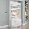 Vitrina Combinada de Gama Alta Integrada con Gabinete de Almacenamiento Multicapa para Salón de Uñas, Combinación de Vitrina para Salón de Belleza, Estantes y Divisiones para Vitrina