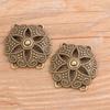 2 colores 28 * 30mm DIY aleación de zinc joyería vintage famosos accesorios de estilo étnico conector de flor hueco poroso