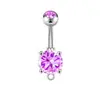 Piercing de Umbigo Amazon Aço Inoxidável 316L Cravejado com Zircônia Estilo Europeu e Americano Argola de Umbigo Personalizada com Strass Joia de Body Piercing