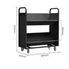 Carrito Silencioso para Libros de Biblioteca, Carrito Pequeño, Escalera para Libros, Carrito Móvil para Libros, Escalera de Tres Peldaños, Carrito para Archivos de Archivo, Carrito de Plataforma Plana