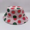 Chapéu de Pescador Casual Europeu e Americano com Estampa de Frutas para Viagem ao Ar Livre, Chapéu Bucket Moderno, Chapéu de Sol Europeu e Americano com Proteção Solar