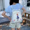 Mochila con Cordón de Dibujos Animados de Conejito Retro Original Bolsa de Lona de Gran Capacidad para Mujer Nueva 2025 Mochila de Viaje para Estudiante