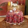 Le Xuan Show Mantel al por mayor Estilo Campestre Americano Jacquard Encriptado Mantel Redondo para Mesa de Té Transfronterizo Otoño Mantel de Lujo Ligero Fabricantes