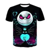 Camiseta Casual de Manga Curta para Adultos e Crianças com Estampa Digital 3D de Halloween Nightmare Jacks Nova Transfronteiriça