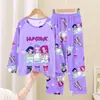 Pijama Infantil 2025 Primavera e Outono Algodão Imitado Manga Longa Conjunto de Roupa de Casa Novo para Meninos e Adolescentes Estudantes