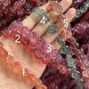 Original contas de vidro flor de vidro fosco buraco médio Cristal camélia rosa diy pulseira frisada jóias acessórios