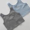 Ropa para niños de Corea del Sur 2024 verano nuevo niñas seda de hielo estilo occidental chaleco sin mangas color sólido traje de pantalones acampanados moda