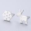 Pendientes de botón de plata de ley 925 estilo coreano, simples de margarita, para estudiantes, versátiles, no alérgicos, para mujer