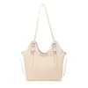 Bolso tejido de gran capacidad para mujer, nuevo modelo transfronterizo, bolso tipo cubo simple de mano, bolso de hombro de moda coreana para vacaciones