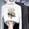Camiseta interior de manga larga estilo caricatura para niños, nueva colección primavera/otoño/invierno, con forro polar, top térmico de manga larga para niños mayores