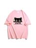 Nueva Camiseta de Verano de Algodón Puro con Diseño Estampado de Moda de Manga Corta para Mujer, Top Holgado, Ajustado y Versátil de Media Manga