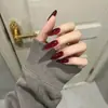 30 Piezas de Puntas Populares de Uñas Artísticas Domésticas, Colección Dulce y Linda de Nudo de Lazo Ojo de Gato Estilo Francés, Puntas de Uñas Portátiles al por Mayor