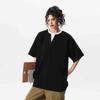Camiseta de Manga Corta con Cuello en V, Estilo Niche, Dos Piezas Falsas, Versátil y Holgada para Mujer, Versión Coreana 2025, Diseño Cleanfit