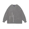 Suéter Tricô Casual Solto Unissex Yidao Vintage 25 Outono/Inverno Novo Design Patchwork Retro Americano