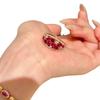 Anillo Nuevo Chinoiserie Granate Rojo Burbuja Corindón Diamante Nicho Gama Alta Versátil Xiaohongshu Mismo Estilo Anillo Estilo Nacional