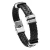 Joias Mais Vendidas Transfronteiriças, Pulseira de Couro Trançada Simples de Aço Inoxidável, Joias Masculinas da Moda Europeia e Americana