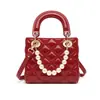 Bolsas de Nicho Francesas de Luxo 2026 Nova Tendência Moda Acolchoada Pérola Bolsa de Mão Ombro Único Transversal Senhora Bolsa Dior