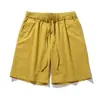 Pantalones Cortos de Algodón Estilo Japonés para Hombre, Talla 26, Versátiles de Verano, Simples, Holgados, Casuales, Pantalones de Cinco Puntos con Cintura Elástica y Pierna Ancha, Pantalones Deportivos de Longitud Media