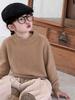 Suéter Unisex Infantil Versátil para Otoño e Invierno 100% Lana Color Sólido Cuello Semi Alto Pulóver Holgado Suéter Base