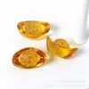 Adornos de esmalte de color cristal amarillo lingote de oro de cristal pequeño casa nueva para inaugurar accesorios para el hogar sala de estar exquisitos regalos pequeños