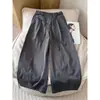Pantalones Casuales de Verano Nuevos de Estilo Europeo de Gama Alta con Media Cintura Elástica, Cintura Alta, Retazos Irregulares, Pierna Ancha, Cortos para Mujer