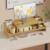 Estante Elevado para Computadora con Cajón Oficina Simple Elevado Escritorio Estante de Almacenamiento de Madera Soporte para Pantalla de Hogar