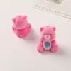 Dibujo Animado Estilo Japonés Lindo Grande Perforado 3D Oso Arcoíris Resina Terciopelo DIY Hecho a Mano Adorno de Coche Accesorio