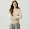Suéter 100% cashmere puro para mulheres, com gola alta discreta, design de ombro raglã e uma base quente de malha.