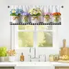 Cortinas de Ventana, Cortinas de Puerta, Cortinas de Café, Cortinas a Prueba de Polvo para Gabinete de Fregadero de Cocina con Diseño de Margarita Silvestre de País de Amazon Transfronterizo