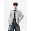Otoño 2026 Nuevo Suéter Cardigan Polo de Punto Texturizado Vertical Estilo Ropa de Trabajo Chaqueta Funcional Retro Urbana Tendencia