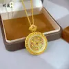 Loja de Ouro Mesmo Estilo Ouro Areia Diamante Verde Filigrana Ruyi Oito Tesouros Bússola Pingente Rotativo Novo Estilo Chinês Bússola Oca Pingente