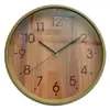 Reloj de Pared de 12 Pulgadas con Esfera de Chapa de Imitación de Madera Marco Creativo de Grano de Madera de Imitación Plástico Reloj de Sala de Estar Natural Simple Reloj de Cuarzo