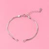 Pulseira de corrente osso de cobra de prata s925 semiacabada ouro branco contas vestíveis material para acessórios de prata para pulseira DIY