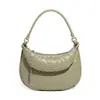 Bolso de media luna retro de moda, diseño simple, tejido a mano, para hombro, debajo del brazo, para el trabajo