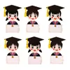 Temporada de Graduación 2025 Tarjeta de Nombre Escrita a Mano Decoración para Pastel Bendición de Clase en Blanco Accesorios de Enchufe de Birrete