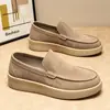Mocassins estilo Old Money, nova coleção de outono masculina, sapatos casuais de couro slip-on, com sola grossa, que aumentam a altura, mocassins casuais para homens