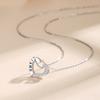 Collar de Plata de Ley 925 con Forma de Corazón para Mujer, Nicho de Lujo Ligero con un Toque de Alta Gama, Cadena para el Pecho con Colgante Geométrico, Accesorio de Joyería Electrochapado