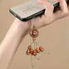 Pingente de cabaça pequena esculpida em cipreste negro oleoso, unissex, amuleto da sorte para bolsas e celulares, ornamento para retrovisor de carro