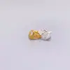 Accesorios de Plata S925 Pulsera DIY Collar Materiales con Cuentas Separadores Anillo para Pasar Hilo Separadores de Agujero Accesorios de Color Amarillo Fuerte 24K de Larga Duración