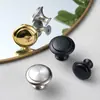 Manija de Acero Inoxidable de un Solo Agujero, Manija de Puerta Gruesa en Forma de Champiñón para Gabinetes, Zapateros y Cajones, Manija Redonda de Metal Negra para Muebles
