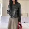 Jaqueta de Couro PU de Alta Qualidade Estilo Coreano para Mulheres