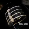 Pendientes de Estrella Tachonados de Diamantes Cielo Estrellado Deslumbrante, Pendientes de Aro Exagerados de Moda, Pendientes de Lujo Ligero de Alta Gama al por Mayor