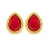 Dazan Wholesale En Stock Europeo y Americano Ins Transfronterizo Acero de Titanio Chapado en Oro de 18K Moda de Vanguardia Borde Dorado Conjunto de Collar de Gota de Agua