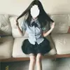 Camisa Polo Hot Girl Verão Doce Princesa Manga Curta Slim Look Emagrecedor Azul Fumaça Top Saia Tutu Conjunto